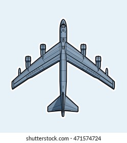 Air forces. Strategic bomber Vector illustration