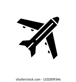 Air freight black icon concept. Air freight flat  vector symbol, sign, illustration.