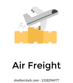 Air freight, flat detailed vector icon.