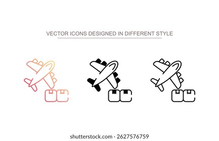 Air Freight icon design with white background stock illustration