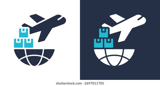 Air Freight Icon. Flat Style Vector Illustration