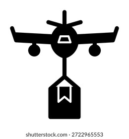 Estilo de línea de icono de carga aérea transparente