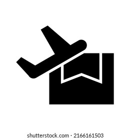 icono de carga aérea o logotipo símbolo de señalización aislado ilustración vectorial - iconos vectoriales de estilo negro de alta calidad
