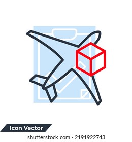 ilustración vectorial del logotipo del icono de la carga aérea. plantilla de símbolo de servicio de entrega internacional para colección de diseño gráfico y web