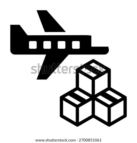 Air Freight Icon Mixed Style Vector Illustration