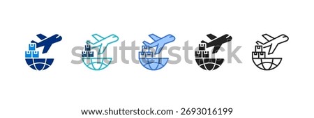 Air Freight Icon Set Multiple Style Vector Illustration