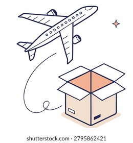 Air Freight Package Icon – Airplane Cargo Delivery Vector