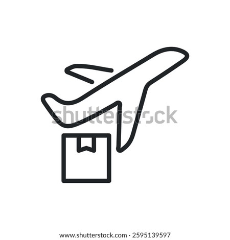 Air freight thin line icons. Perfect pixel on transparent background