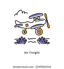 Air Freight Vector Filled Outline icons style illustration. EPS 10 File