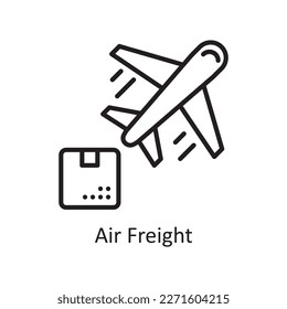 Air Freight vector outline Icon Design illustration. Logistic Symbol on White background EPS 10 File