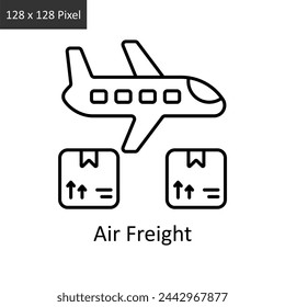 Luftfracht Vektor Umriss Icon Design Illustration. Logistik Liefersymbol auf weißem Hintergrund EPS 10 Datei