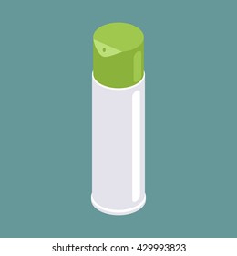 Air freshener isometrics. Bottle toilet room. Special fragrant can of compressed gas

