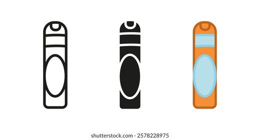 Air freshener spray icon. Deodorant aerosol bottle vector illustration. Air freshener diffuser symbol. Aromatic fragrance household freshener product pictogram. Scent spread can concept.