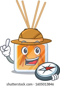 Air freshener sticks stylized Explorer having a compass