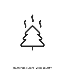 Air freshener tree, linear style icon. Editable stroke width