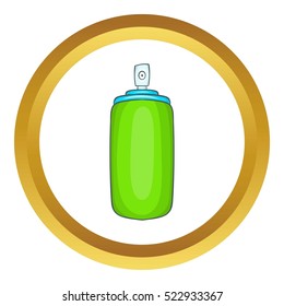 Air freshener vector icon in golden circle, cartoon style isolated on white background