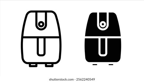 Air fryer Icon collection in filled and stroke style.