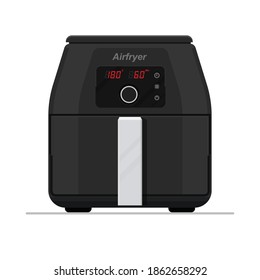 Air Fryer Kitchen Vector Flat Design Isolated On White Background.