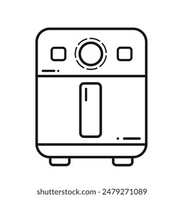 Ilustración vectorial de diseño de línea de freidora