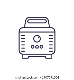 Air Fryer Line Icon On White