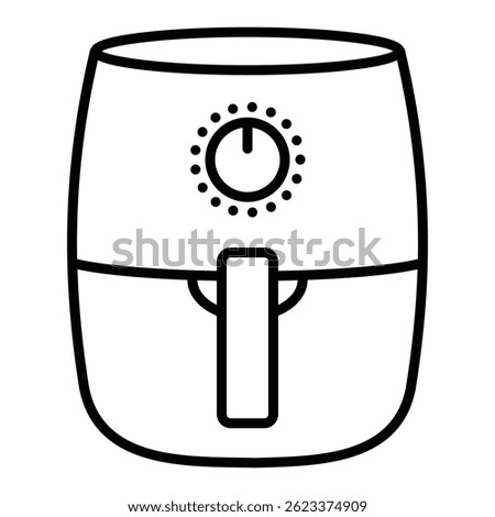 Air fryer line vector icon, representing modern kitchen appliances and healthy cooking