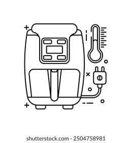 Air Fryer Outline Icon, Vector illustration