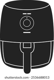 Air fryer, silhouette cooking fry appliance icon simple vector. Deep fryer vector icon	
