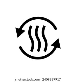 Air fryer symbol line vector. 
warm up, preheat, keep warm.