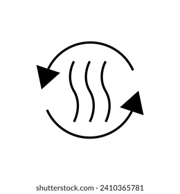 Air fryer symbol line vector. 
warm up, preheat, keep warm.