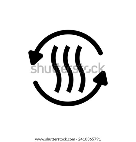 Air fryer symbol line vector. 
warm up, preheat, keep warm.