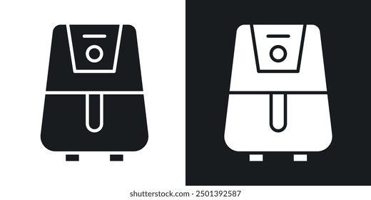 air fryer vector icon set in black color.