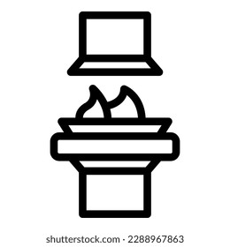 Air furnace icon outline vector. Stove heater. Gas burning