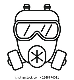 Air gas mask icon outline vector. Chemical respirator. Safety helmet