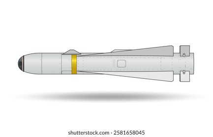An air to ground missile with shadow