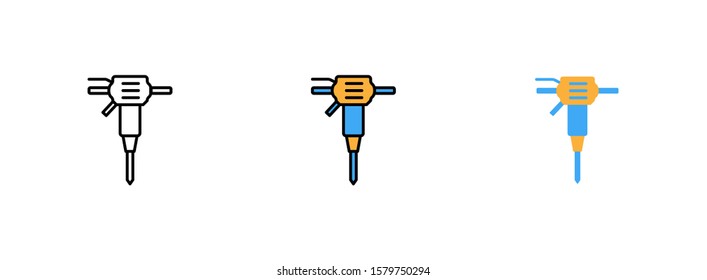 air hammer icon set isolated on white background for web design