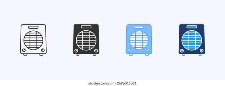 Air Heater Icon Set Multiple Style Collection