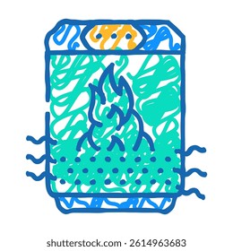 air heating doodle icon sketch vector. air heating sign. isolated symbol illustration
