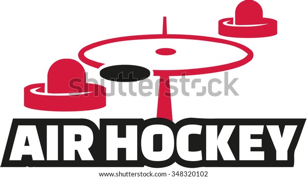 Air hockey field with word
