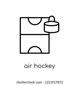air hockey icon. Trendy modern flat linear vector air hockey icon on white background from thin line Arcade collection, outline vector illustration