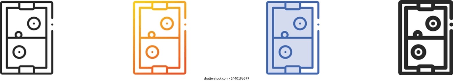 air hockey icon.Thin Linear, Gradient, Blue Stroke and bold Style Design Isolated On White Background