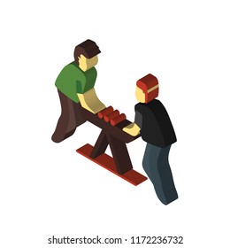 Air hockey isometric left top view 3D icon