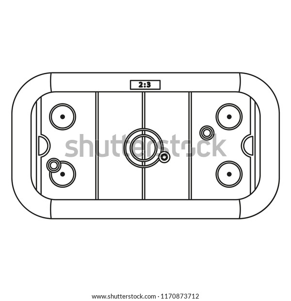 Air Hockey Line Icon Isolated On Stock Vector Royalty Free