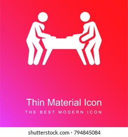 Air hockey red and pink gradient material white icon minimal design