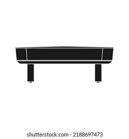 Air hockey table game vector icon illustration solid black. Entertainment play fun isolated white background and indoor leisure competition