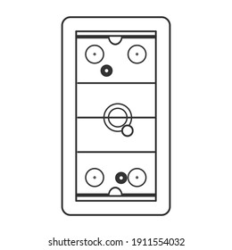 Air hockey table vector illustration leisure entertainment competition sport isolated white. Air hockey icon equipment table gaming in line style. Silhouette tabletop arcade board field recreation