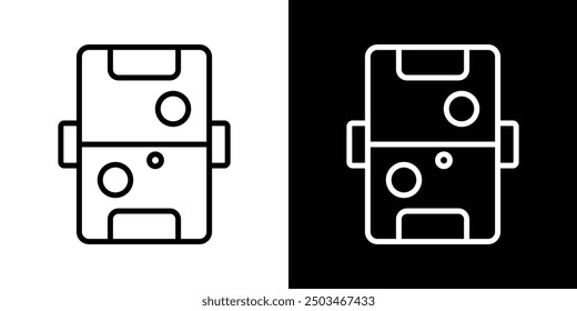 Air hockey thin line vector icon set.