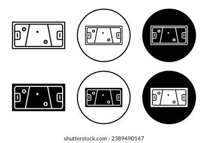 Air hockey vector icon set in black filled and outlined style.
