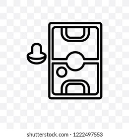 Air hockey vector linear icon isolated on transparent background, Air hockey transparency concept can be used for web and mobile