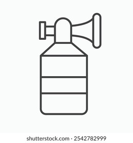 Air horn icon in black and white outlined stroke