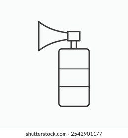 Air horn icon set vector in black and white colors
